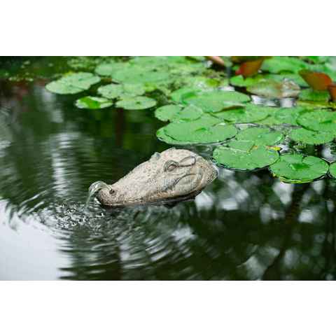 Ubbink Wasserspeier Krokodil, Schwimmt auf dem Wasser, BxLxH: 16x34x10 cm