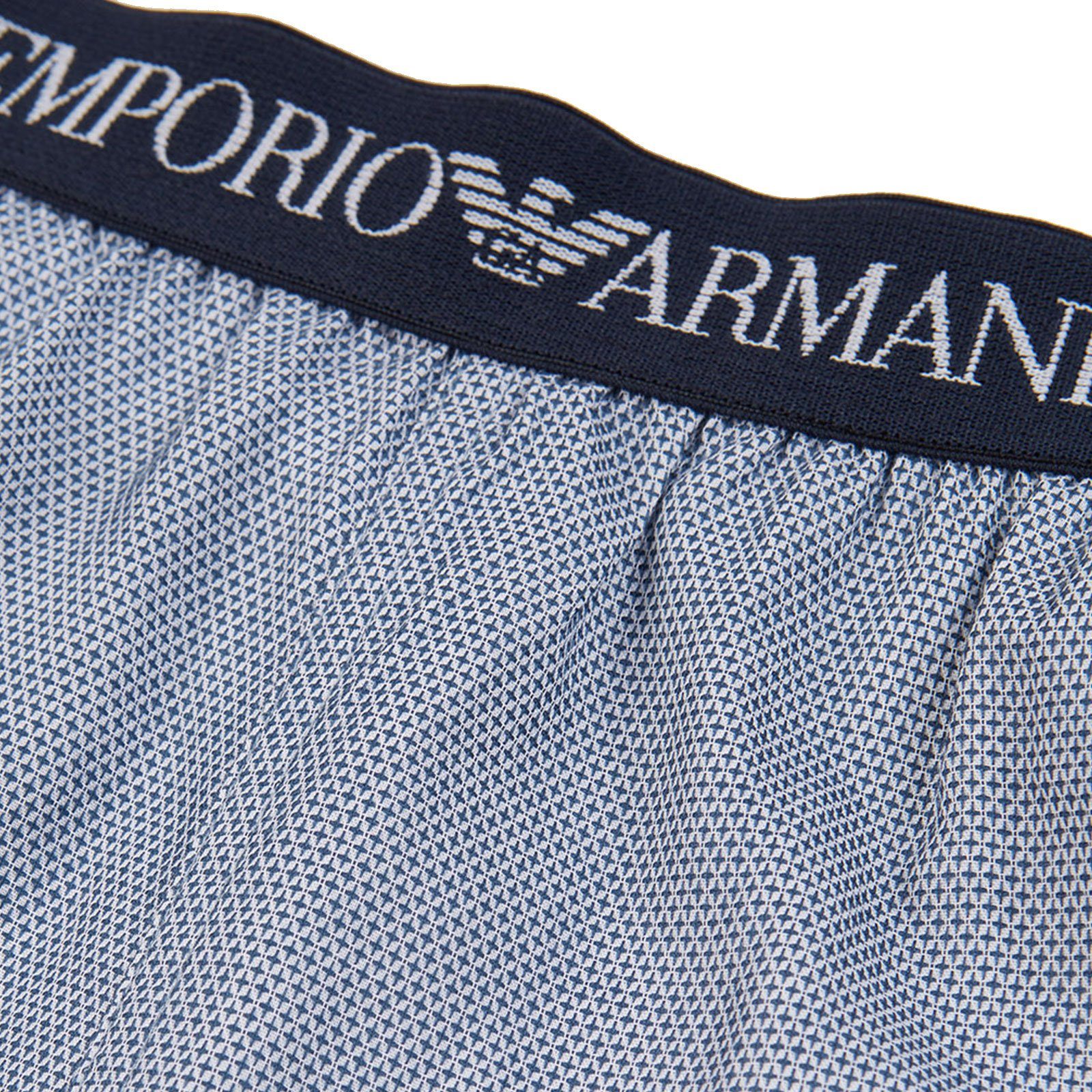 Emporio rhombus Markenschriftzug navy/white Armani 111205-76610 mit Loungewear Jacquard-Muster Pyjamashorts und umlaufendem Schlafhose