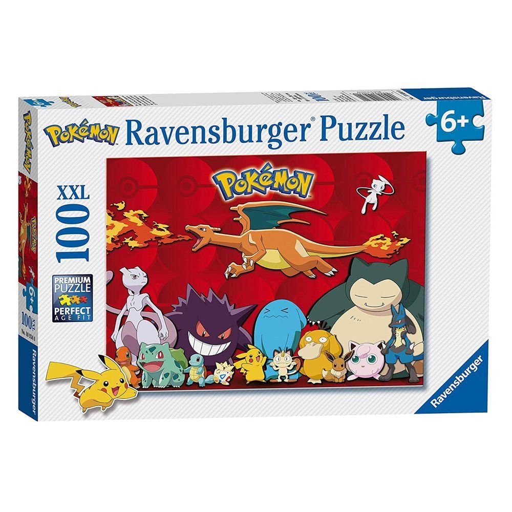 POKÉMON Puzzle Puzzle XXL 100 Teile Pokemon Ravensburger Pikachu, Relaxo, Evoli, 100 Puzzleteile | Puzzle
