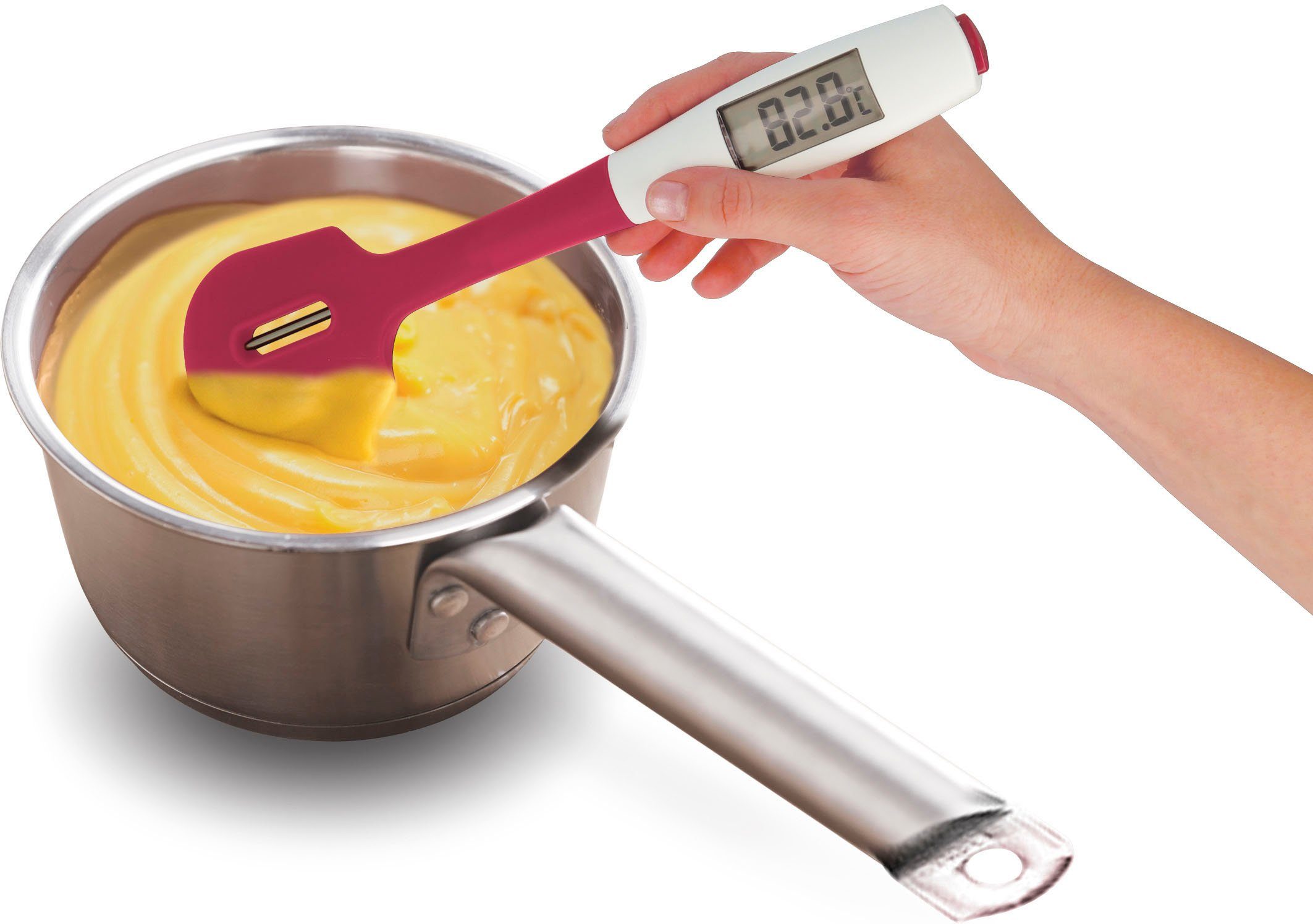 mit Küchenspachtel, Silikonteigschaber Metaltex Digitalthermometer
