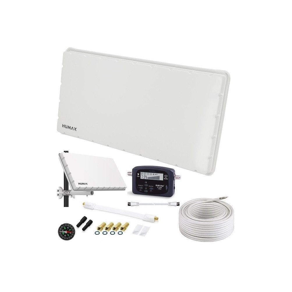 Humax Single Flat Sat Flachantenne H39D SET Satelliten-Flachantenne Flachantenne