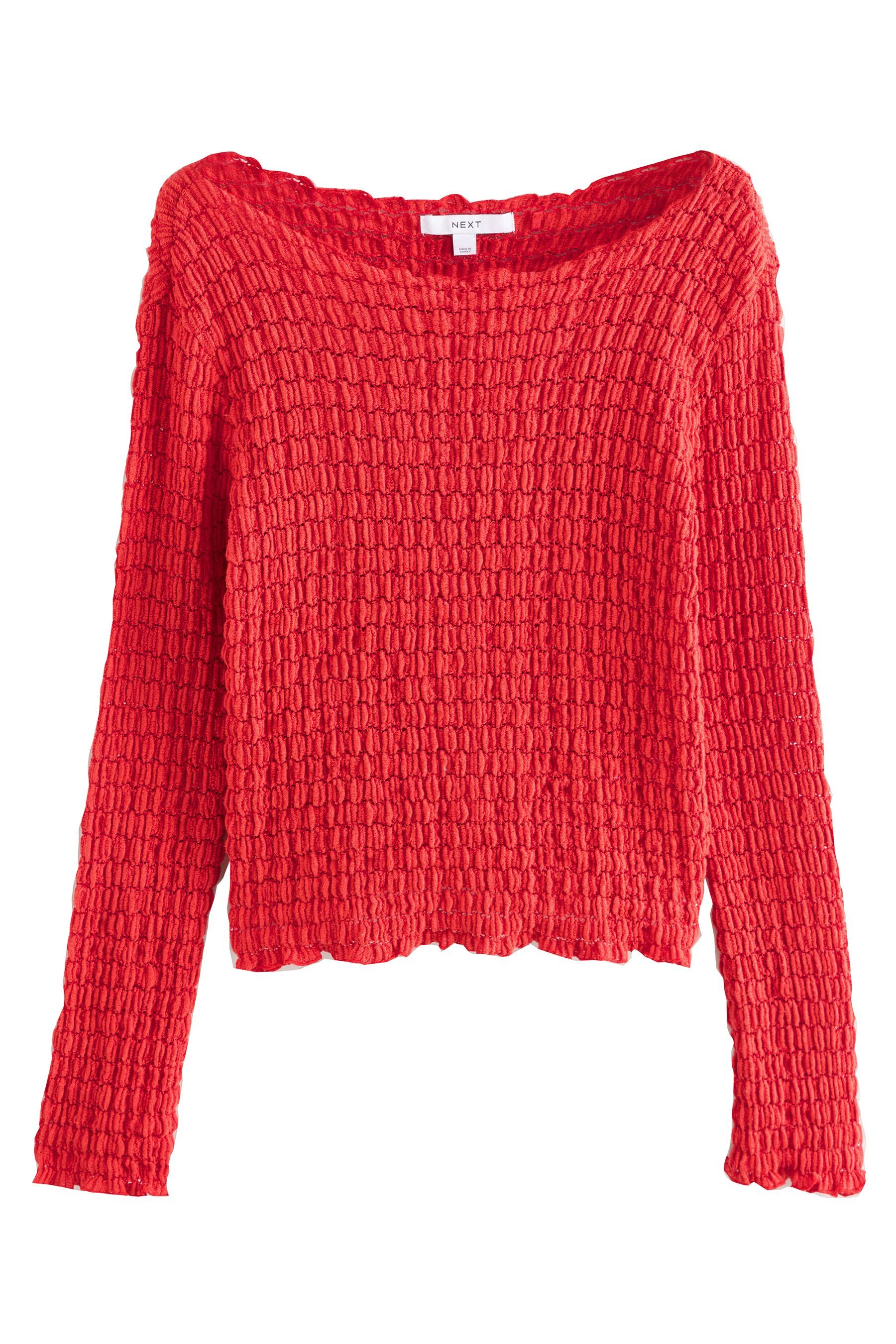 Strickpullover Strukturiertes Langarmshirt