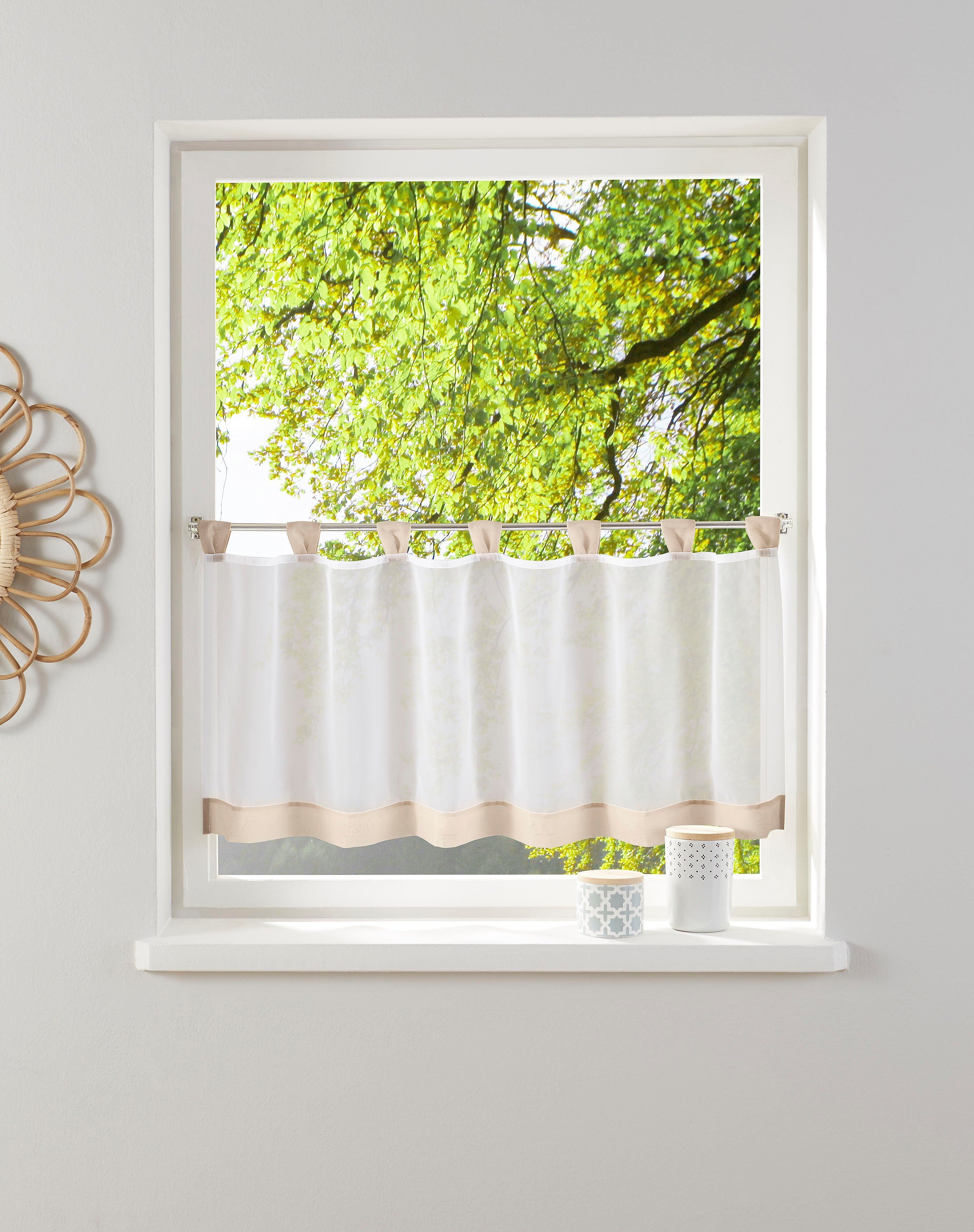 my home Scheibengardine Bitola (1 St), Schlaufen, transparent, Voile, Ferti günstig online kaufen