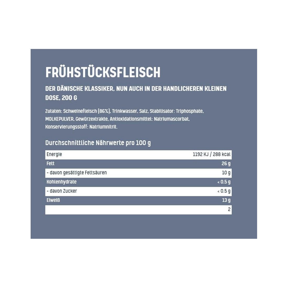 TULIP Wurstkonserve Frühstücksfleisch 200g Original Dänische Delikatesse in Konservendose, 200 g, Frühstücksfleisch