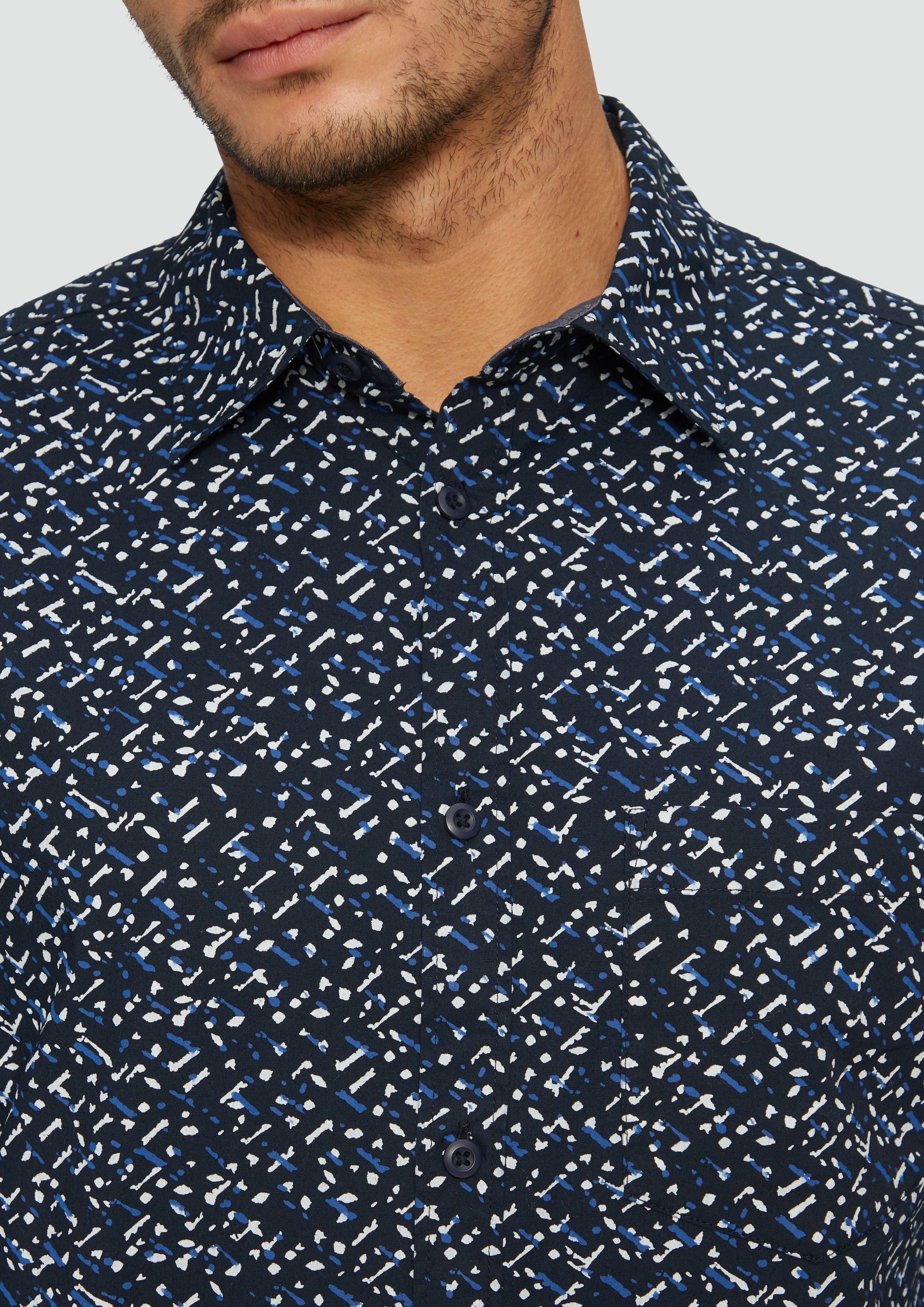 s.Oliver Langarmhemd Slim Fit: Gemustertes Hemd günstig online kaufen