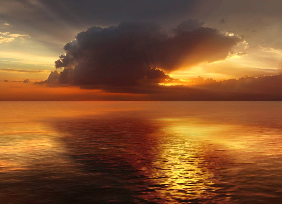 Papermoon Fototapete Sonnenuntergang im Ozean