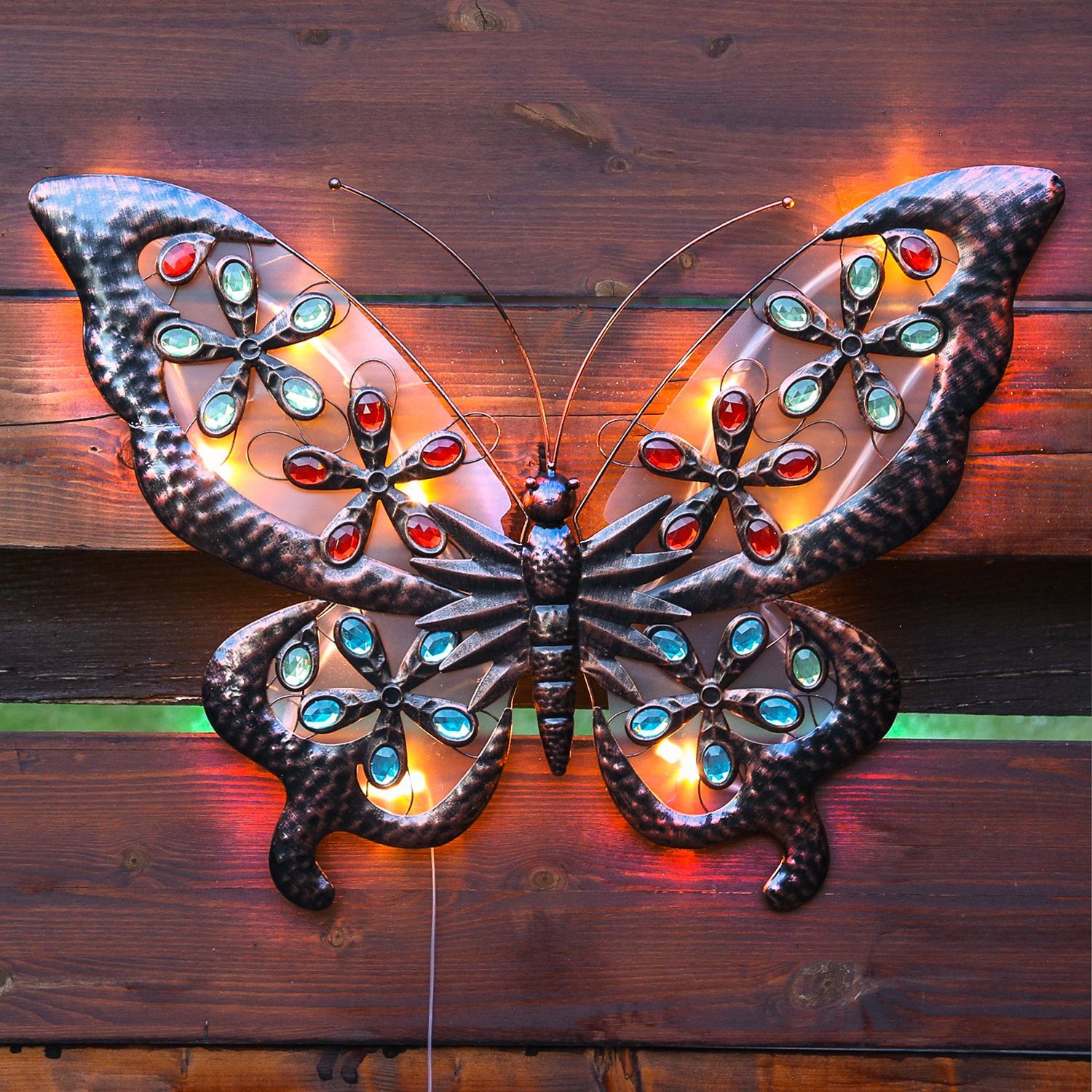 Haushalt International Außen-Wandleuchte »LED Solar Wanddeko Schmetterling  - 12 warmweiße LED - H: 50cm - Dämmerungssensor - 2 Funktionen« online  kaufen | OTTO