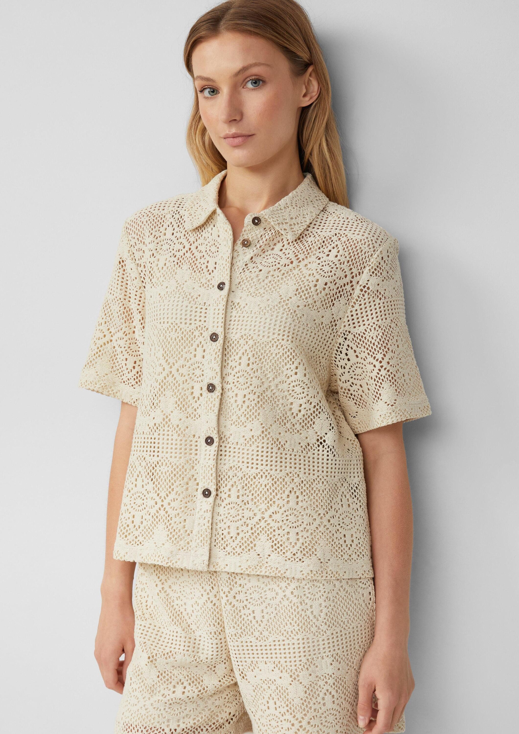 s.Oliver Kurzarmshirt T-Shirt Leicht transparentes Shirt aus Häkelspitze günstig online kaufen
