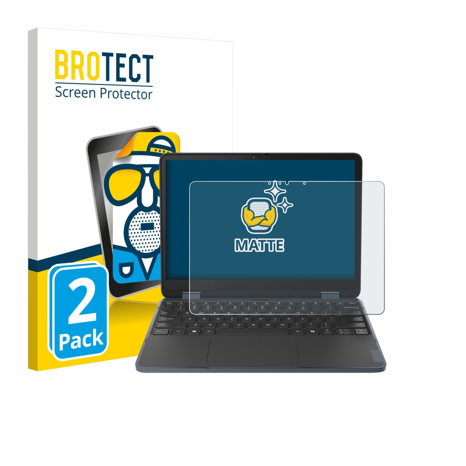 BROTECT Displayschutzfolie Schutzfolie für Lenovo 500w 2-in-1 Gen 5, 2 Stück, Displayschutz Schutz Folie Matt Entspiegelungsfolie