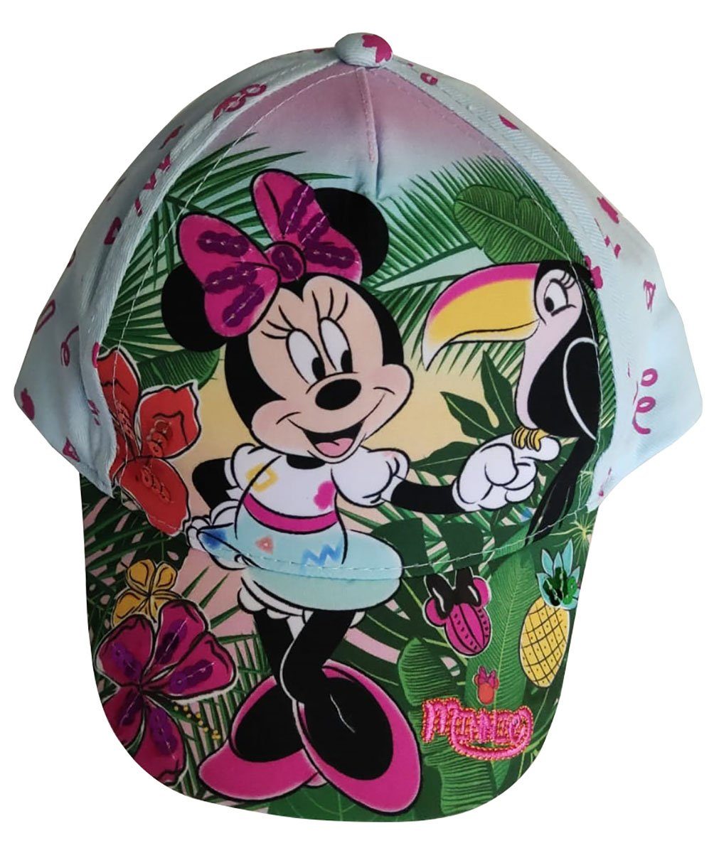 Sun City Schirmmütze Disney Minnie Maus Kinder-Kappe, Base Cap, Minnie im Dschungel, Blau
