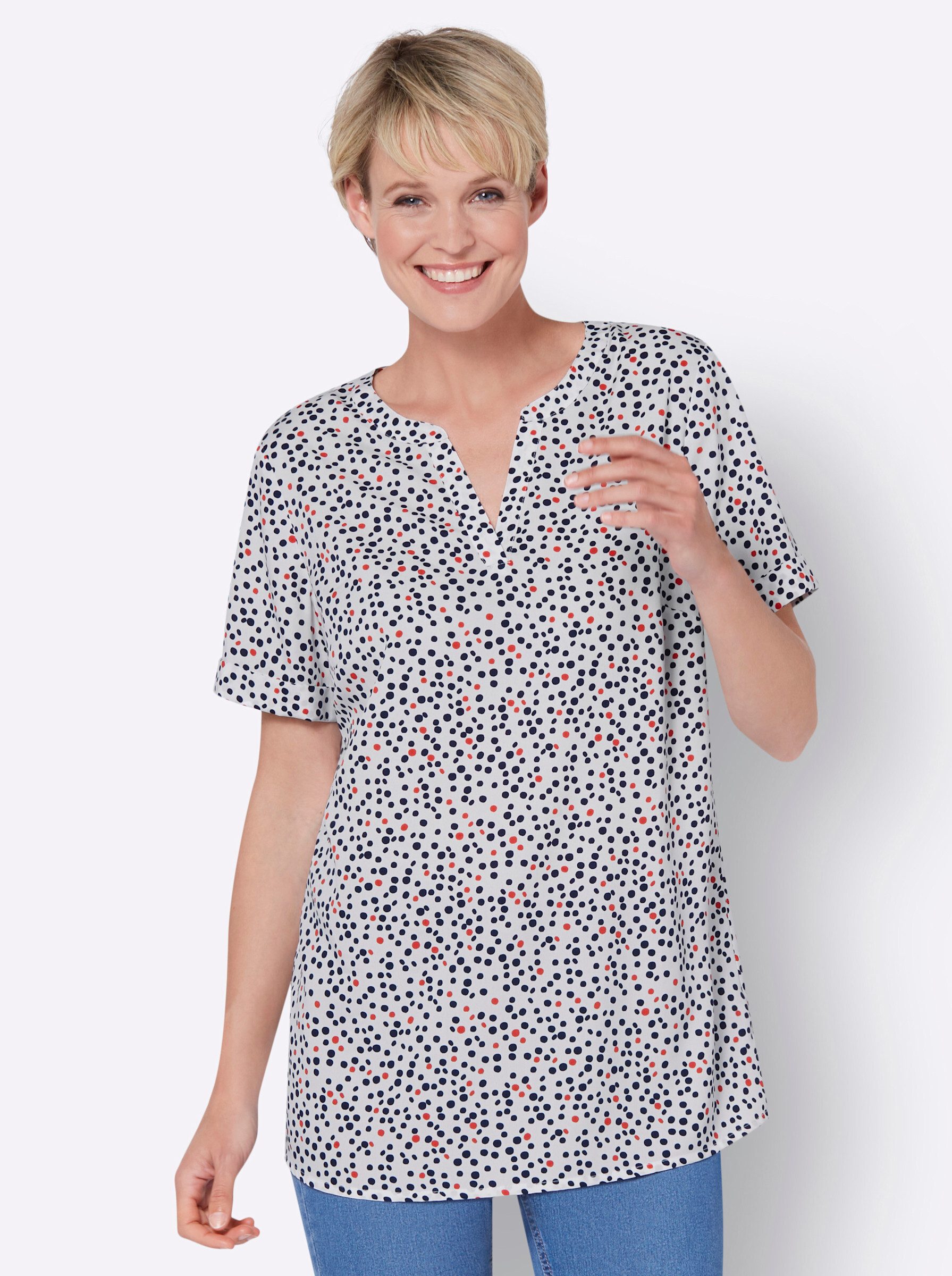 Sieh an! Klassische Bluse Longbluse .