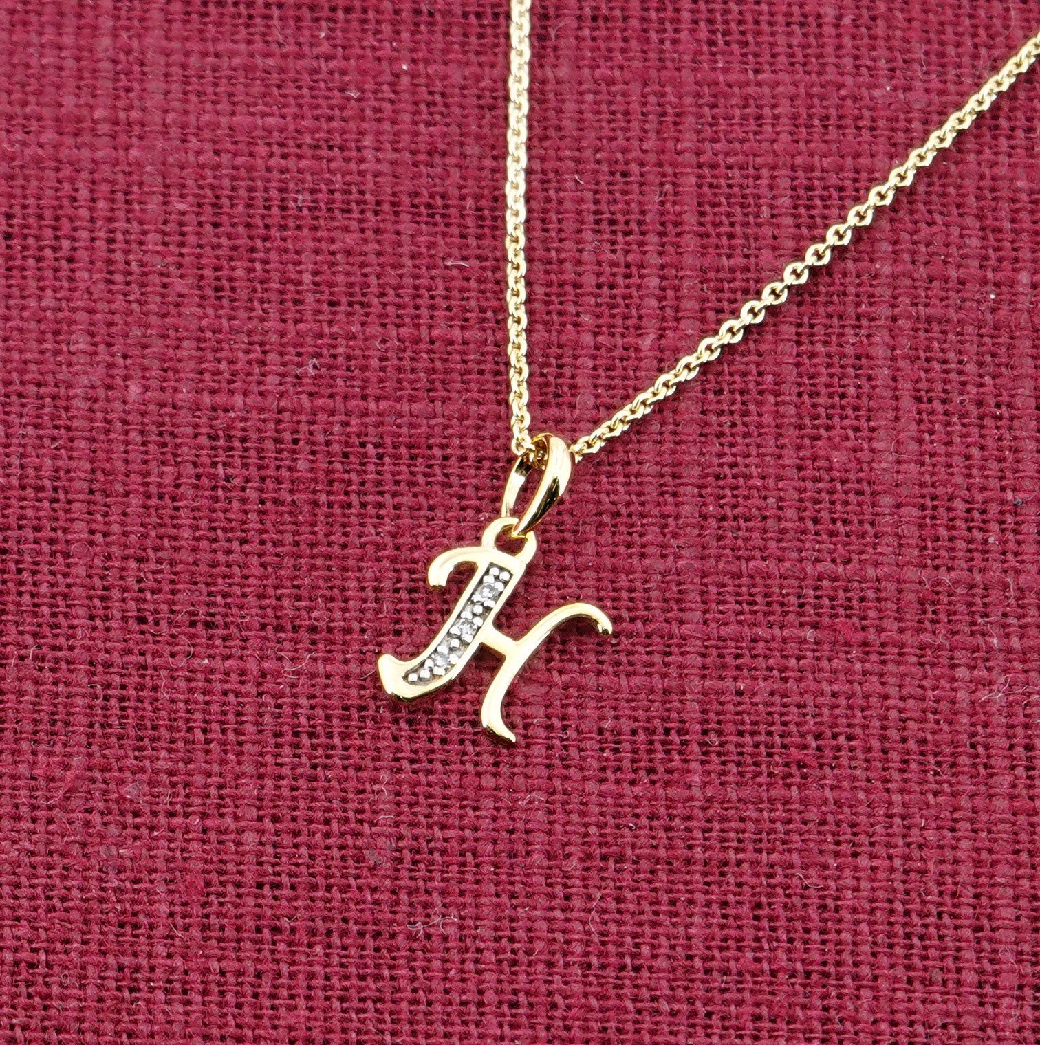 trendor Kette mit Anhänger Buchstaben-Anhänger H Gold 333/8K mit vergoldete günstig online kaufen