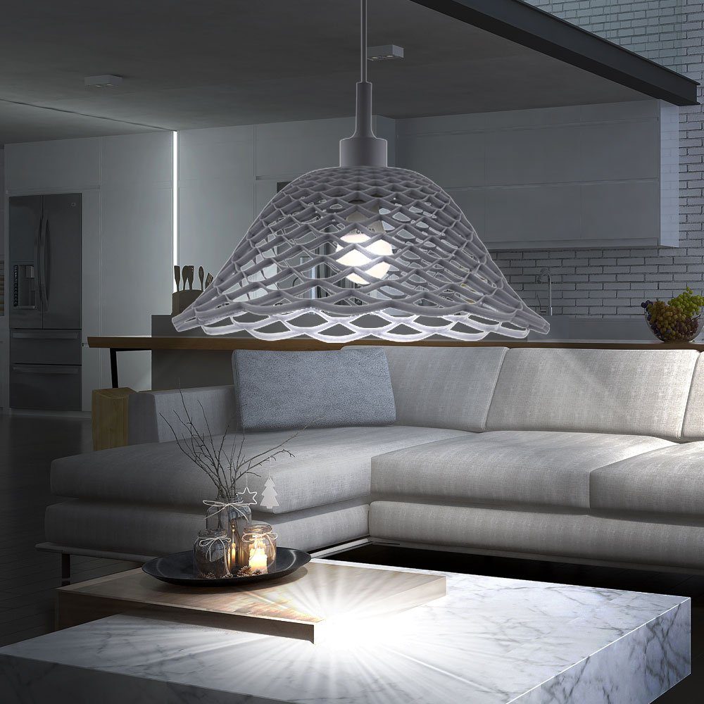 Leuchtmittel Pendelleuchte, Decken Flur Lampe Pendel etc-shop Geflecht LED Wohn Hänge inklusive, Zimmer Warmweiß,