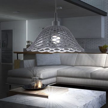 etc-shop LED Pendelleuchte, Leuchtmittel inklusive, Warmweiß, Decken Hänge Pendel Lampe Flur Wohn Zimmer Geflecht