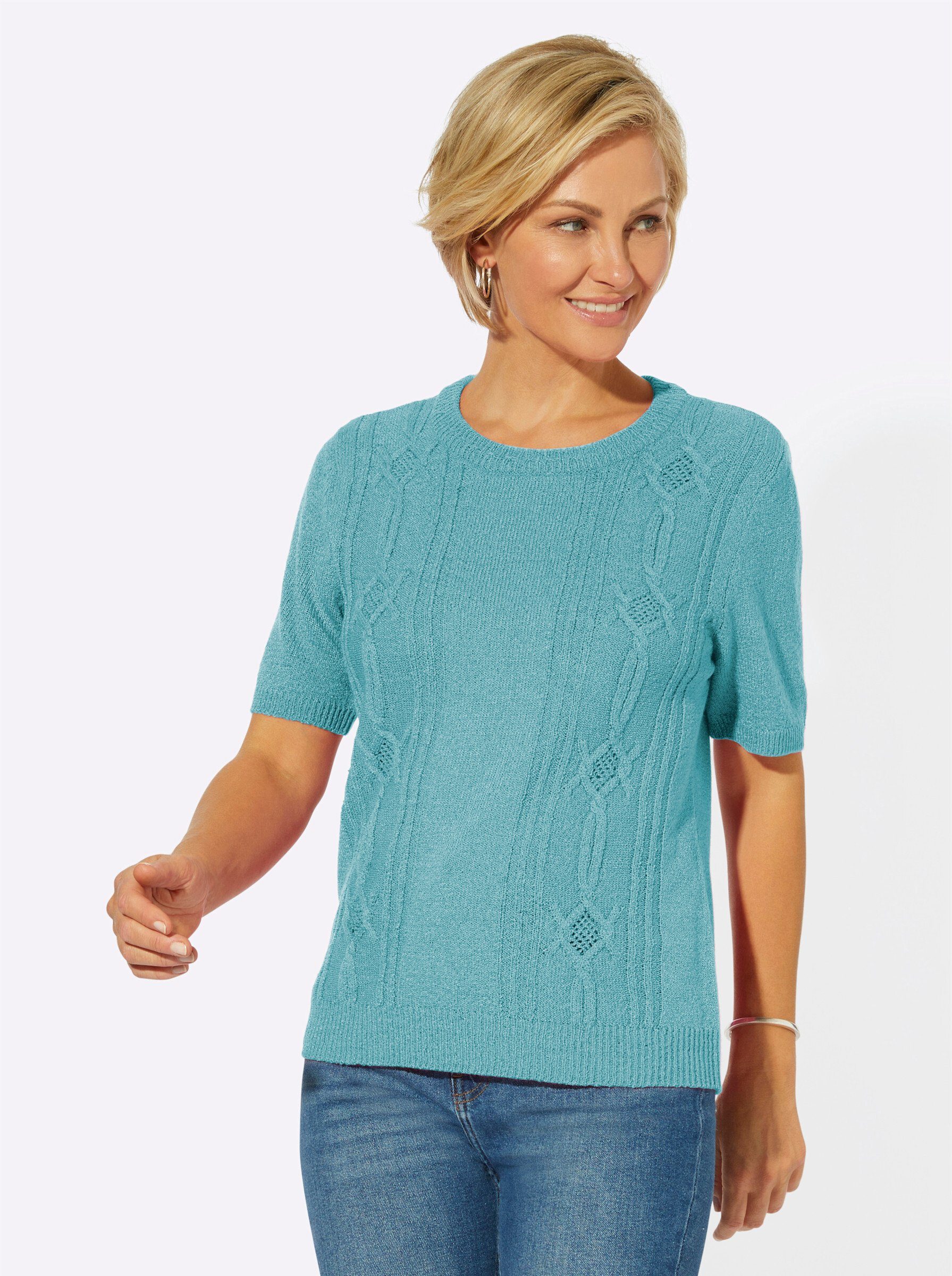 Witt Strickpullover Pullover Kurzarm Bouclé, Ajour, Jersey günstig online kaufen