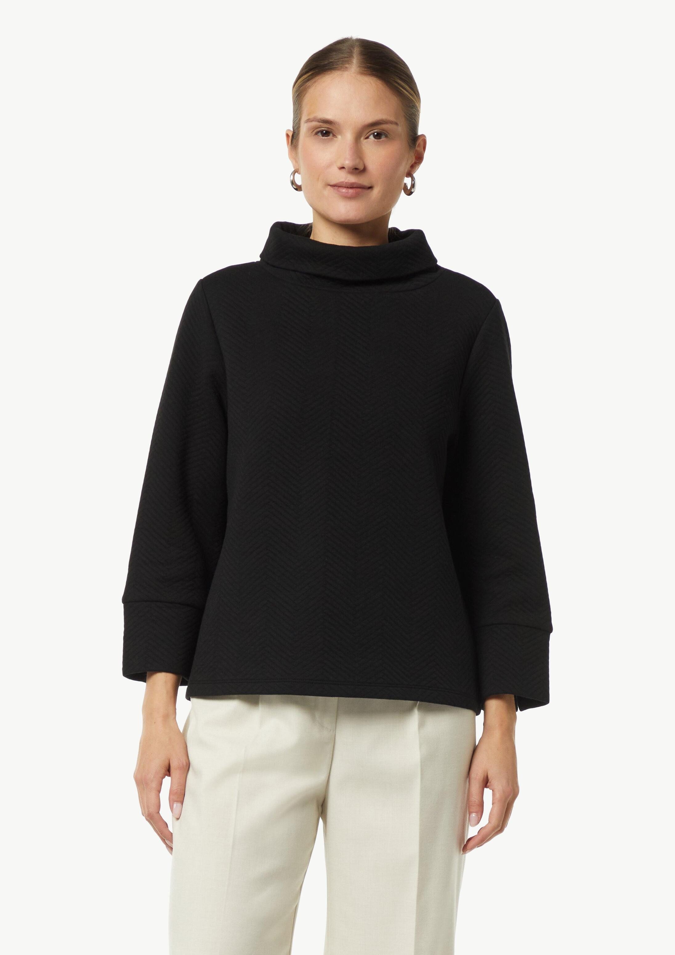 comma 3/4 Arm-Pullover Sweatshirt Sweatshirt mit Rollkragen und Strukturmuster