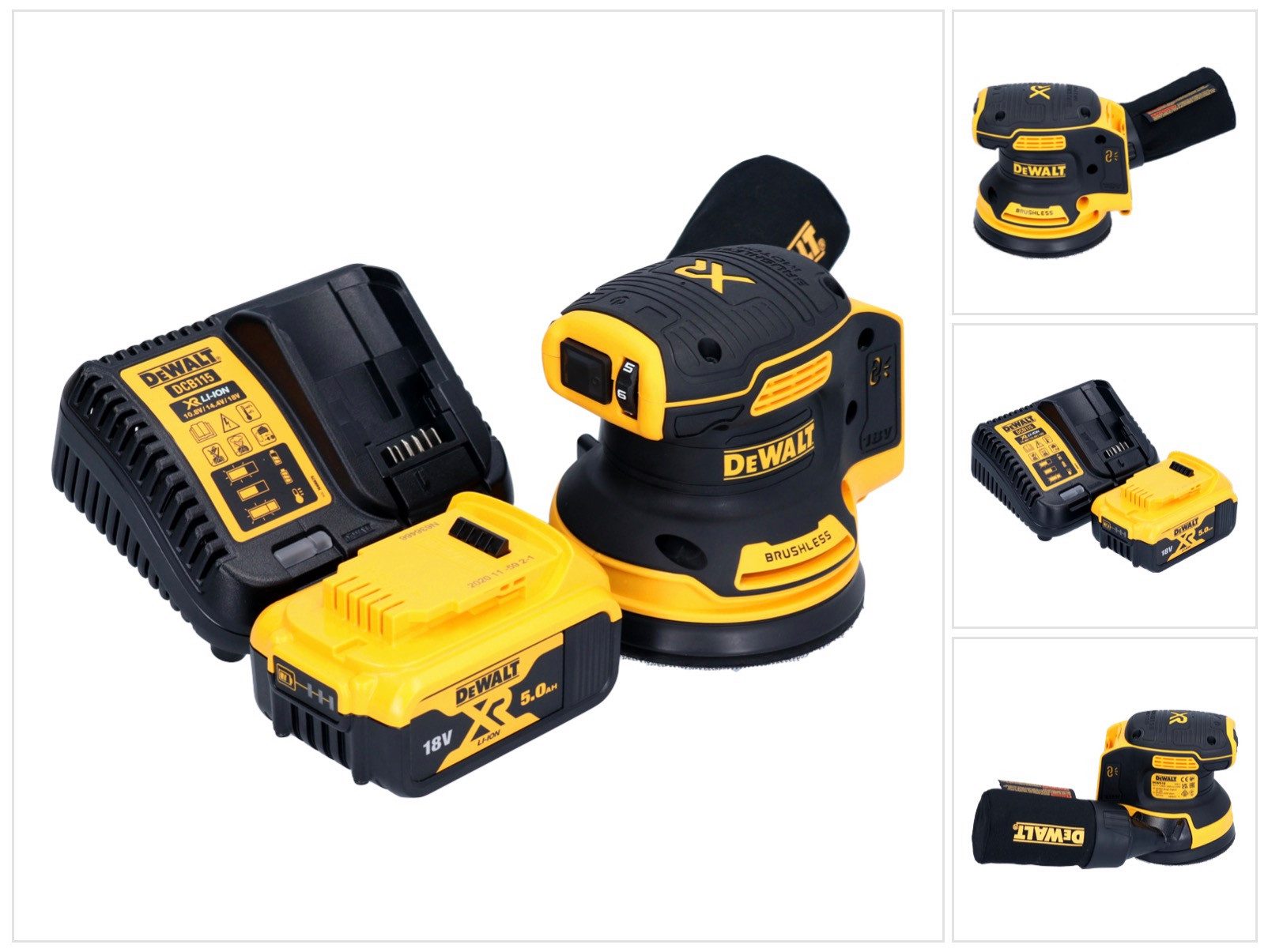 DeWalt Exzenterschleifer DCW 210 P1 Akku Exzenterschleifer 18 V 125 mm Brushless + 1x Akku 5,0