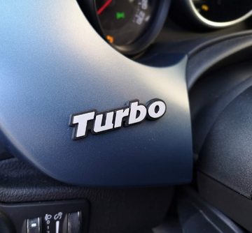 HR Autocomfort Typenschild TURBO Reliefschild 3D Emblem 6 cm silbergrau selbstklebend
