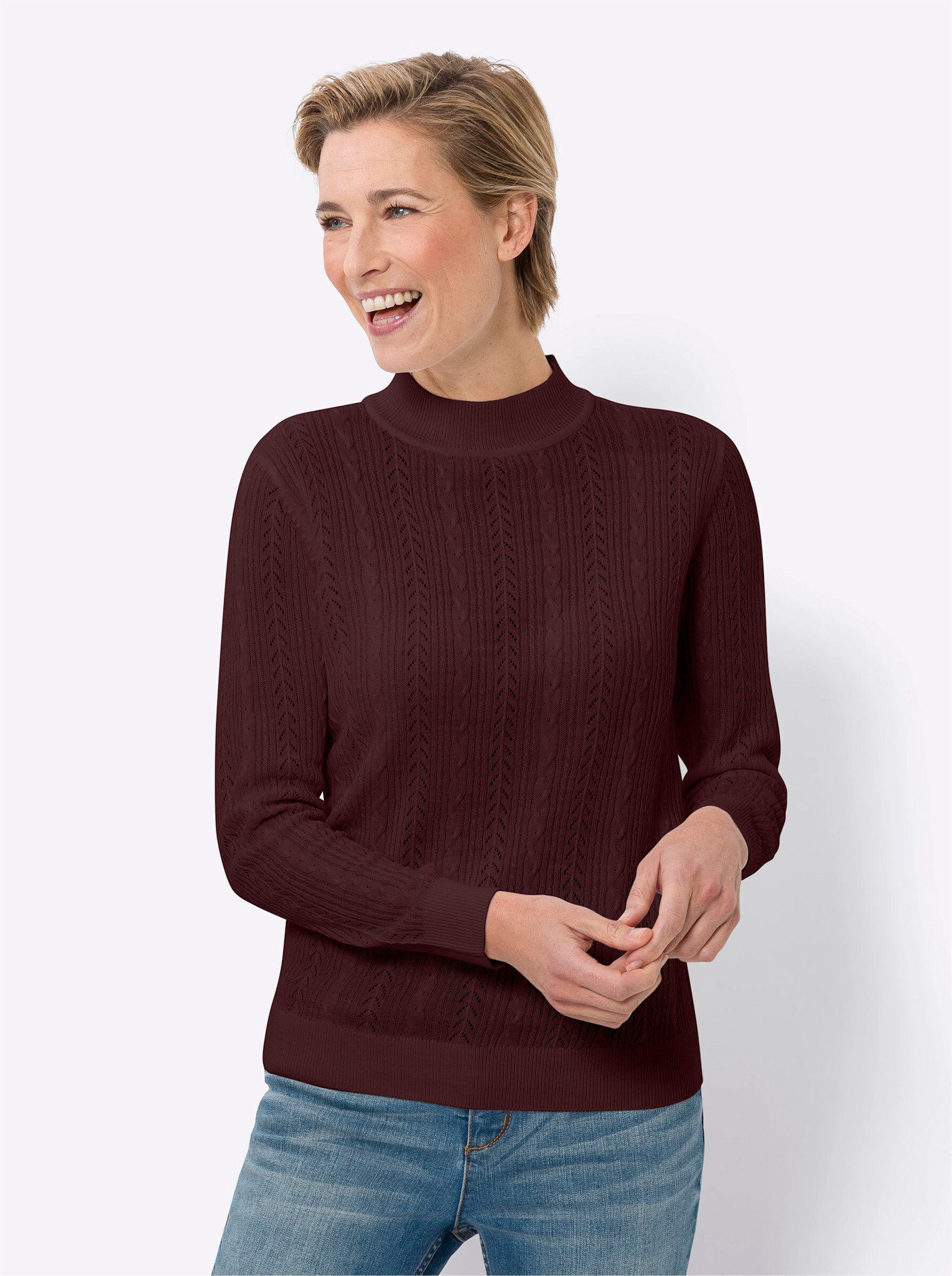 Strickpullover Stehkragenpullover