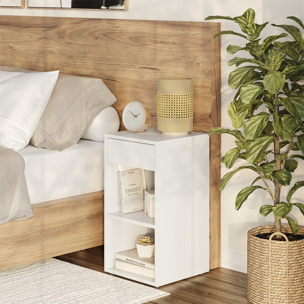 Nachtschrank Dany, Weiß, 2er Set