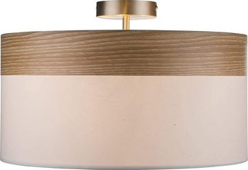 Globo Deckenleuchte Deckenleuchte Wohnzimmer Schlafzimmer Deckenlampe Rund beige Holz