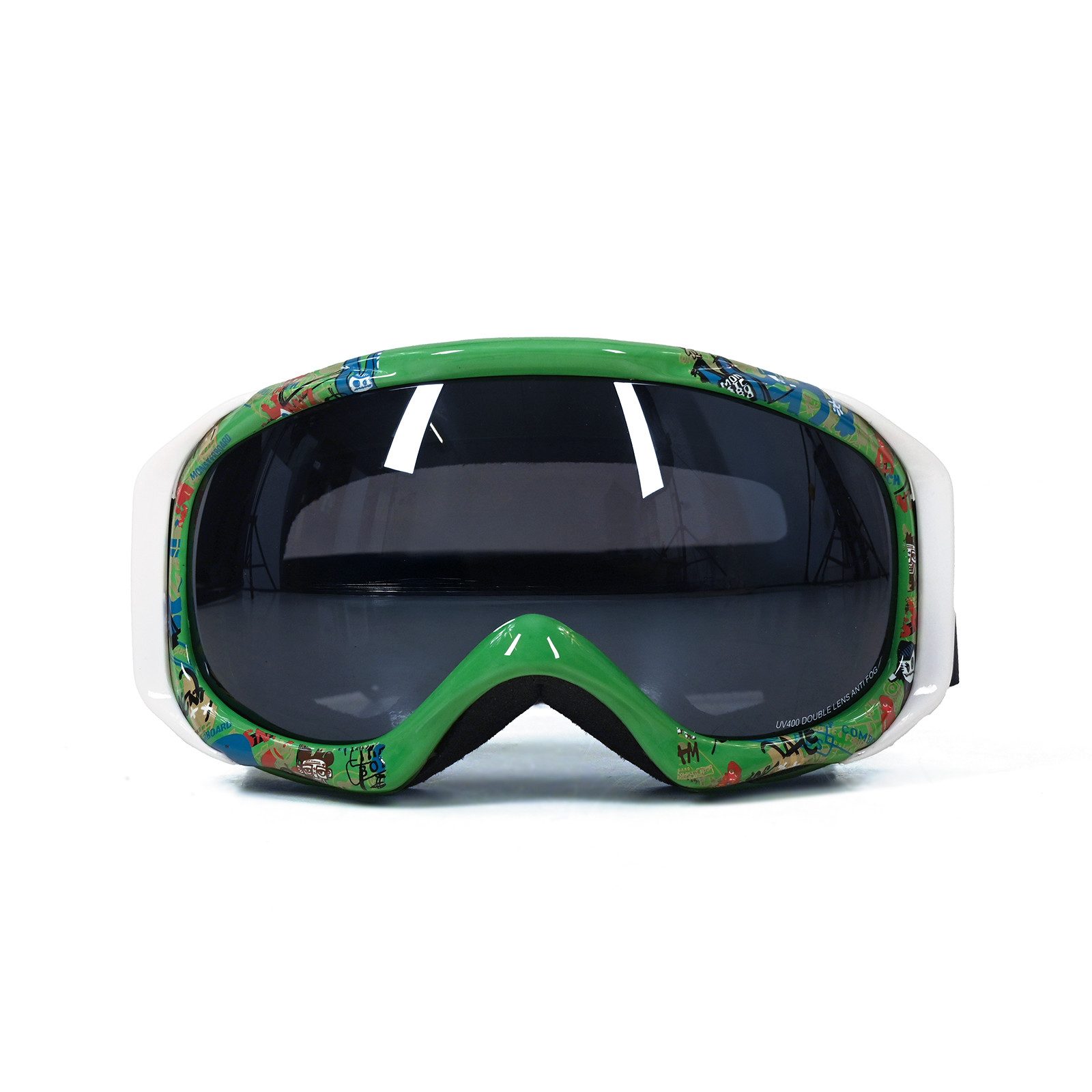 F2 Snowboardbrille Trans Snowboard Brille Rider Rookie Junior Sondermodell One Size Grün
