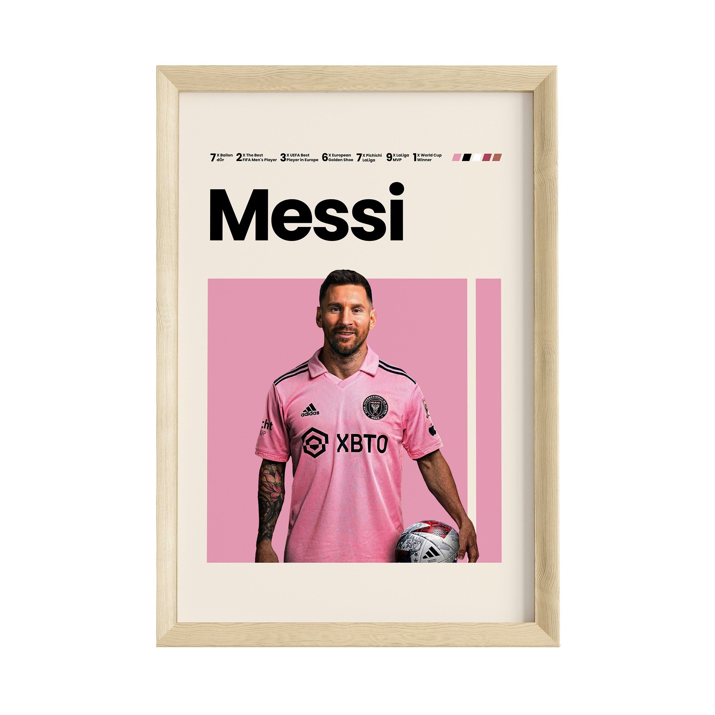 JUSTGOODMOOD Плакат ® Lionel Messi 10 Inter Miami · Fußball Плакат · ohne Rahmen