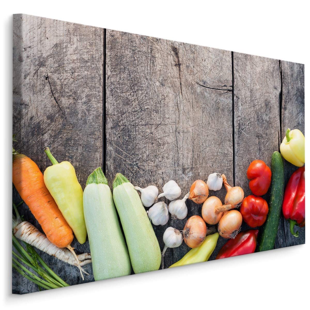 Muralo Leinwandbild Abstrakt – Leinwandbild Wandbild Kunstdruck Wohnzimmer, Abstrakt (1 St), Essen – Gemüse – Paprikas, 70 x 50 cm, aufhängefertig
