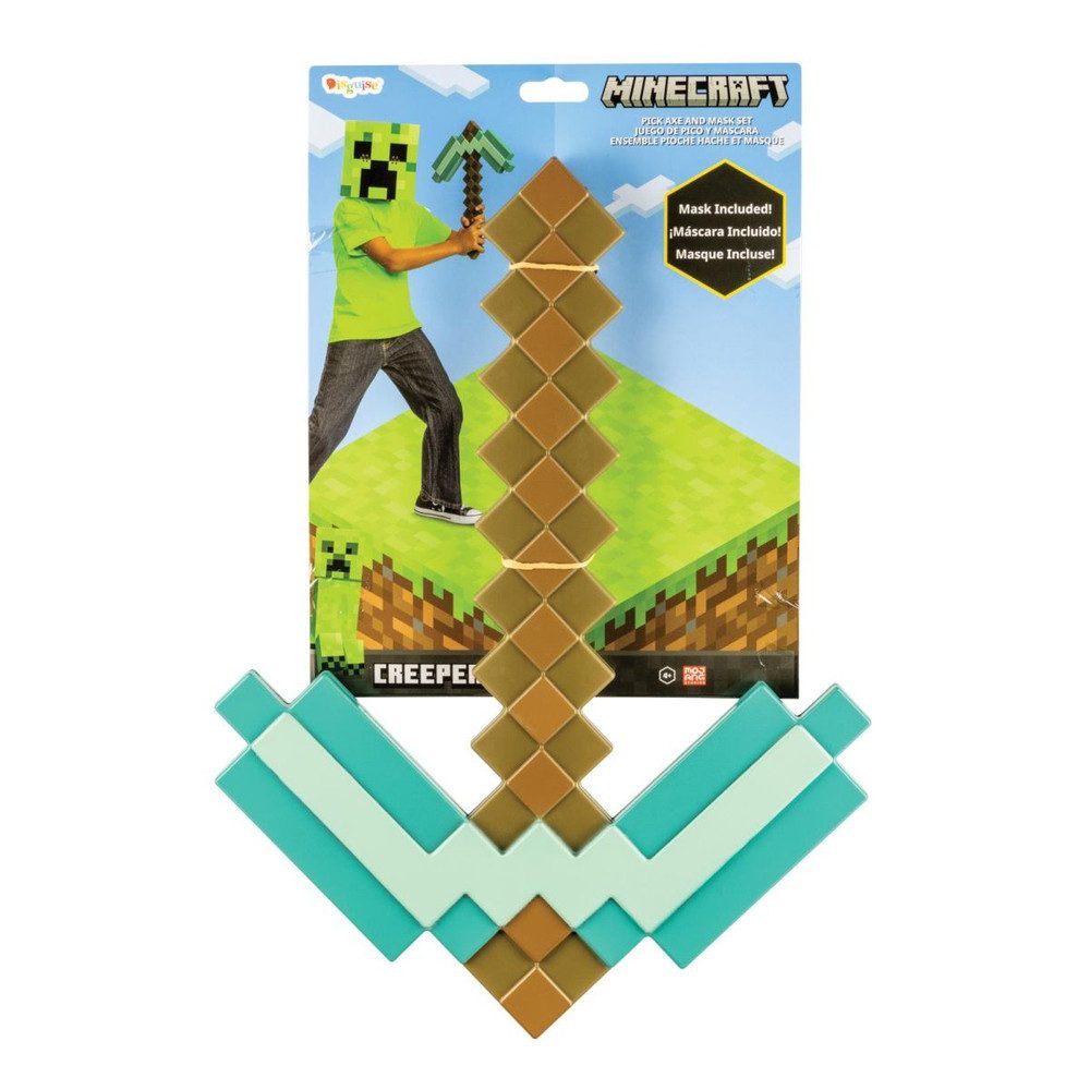 Kostüm Minecraft - Spielset - Spitzhacke und Creeper Maske