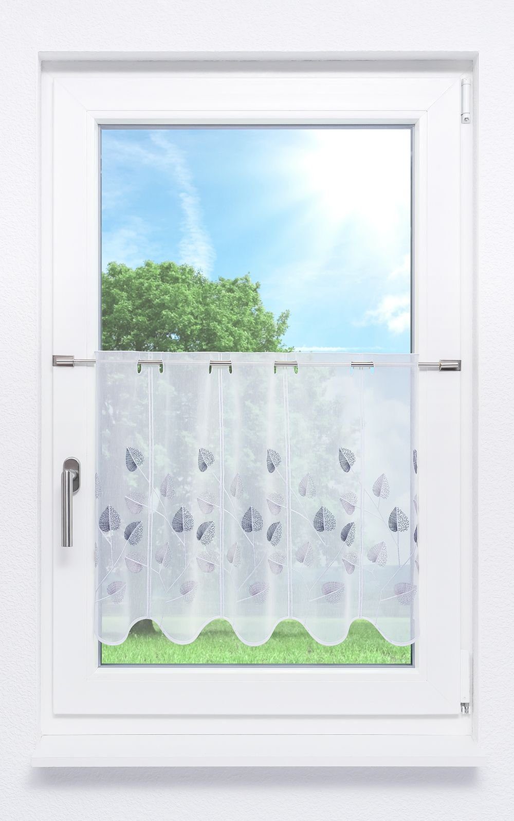 LYSEL® Scheibengardine Designblätter, (1 St), transparent, günstig online kaufen