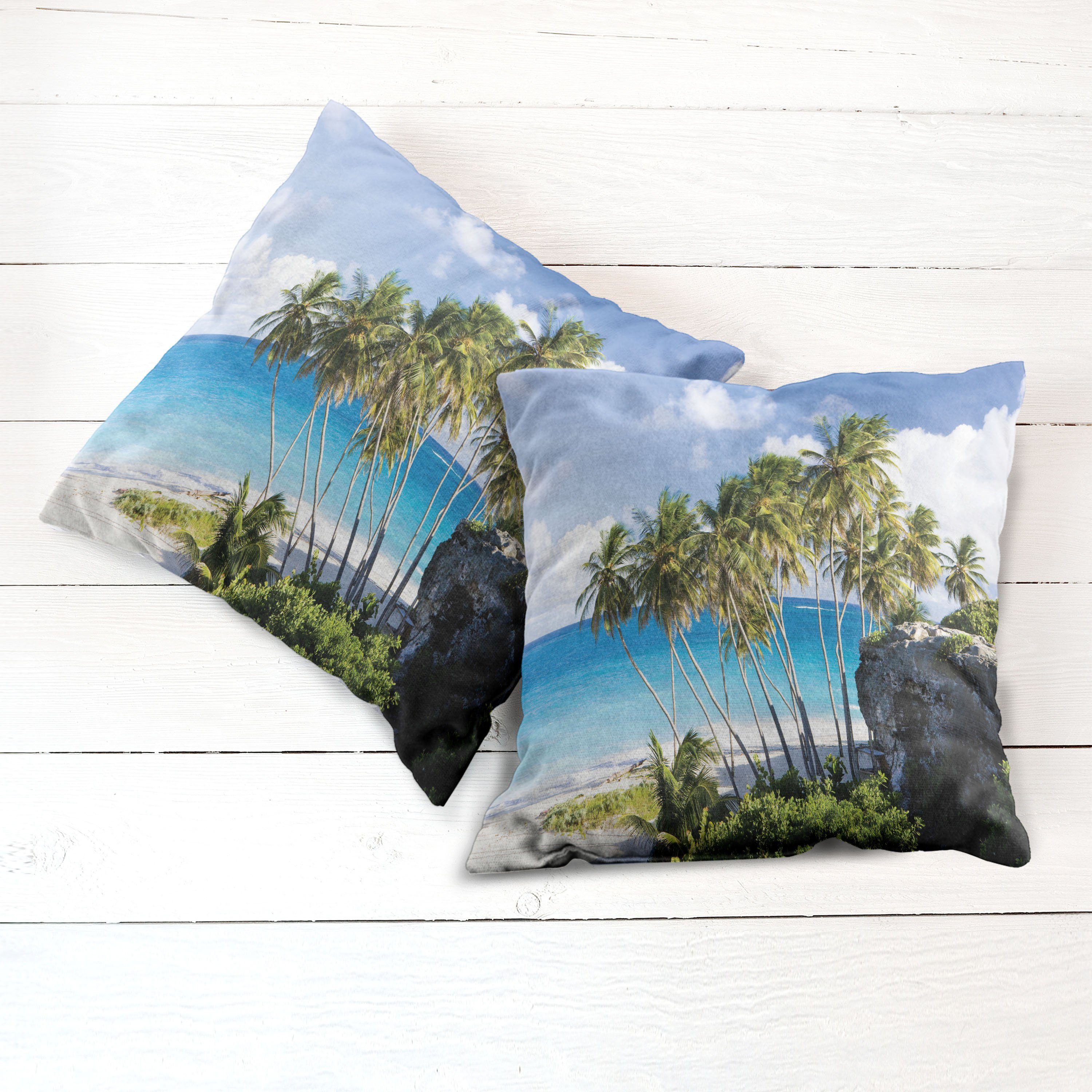 Kissenbezüge Modern Accent Doppelseitiger Digitaldruck, (2 Stück), Beach Ozean Abakuhaus Exotic Tropisch