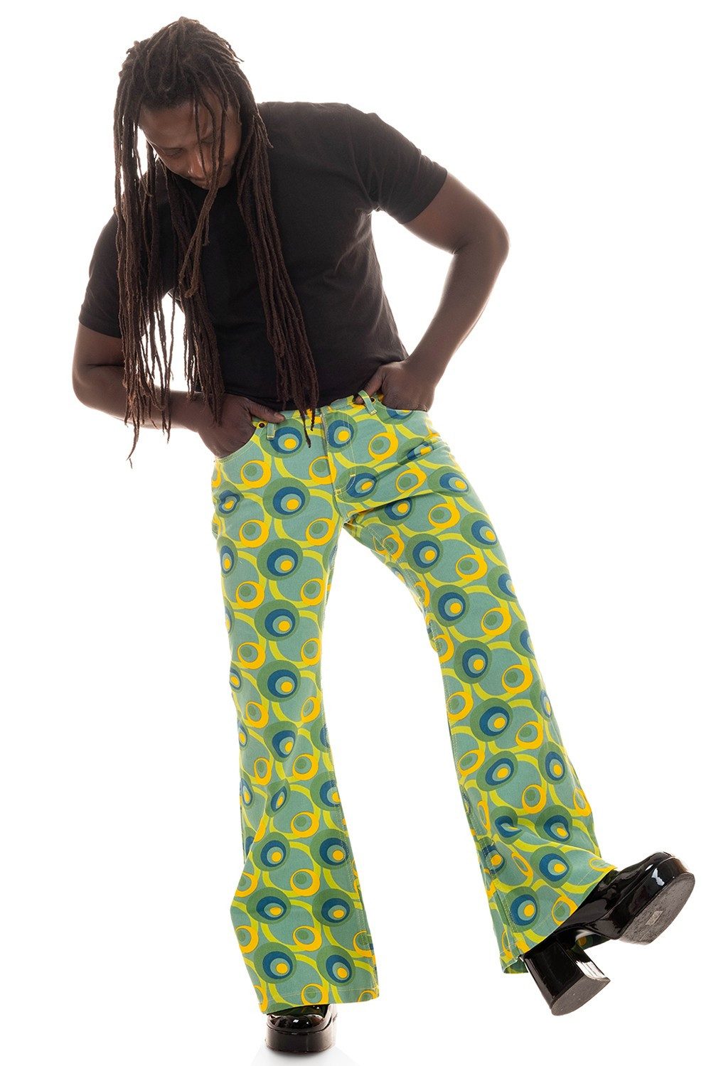 Comycom Schlaghose Herren STAR DOTS Grün