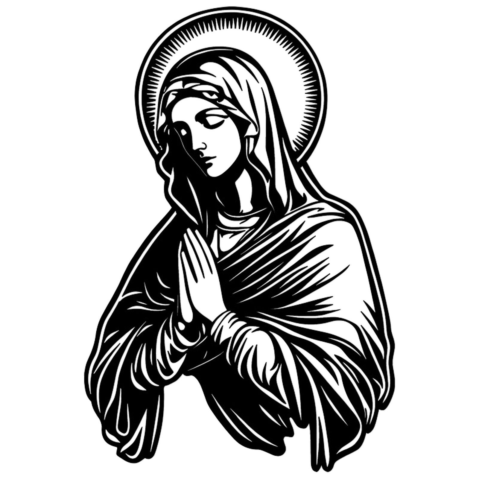 Jumpeak Wanddekoobjekt Jungfrau Maria Metall Kunst Wanddekoration, christli günstig online kaufen