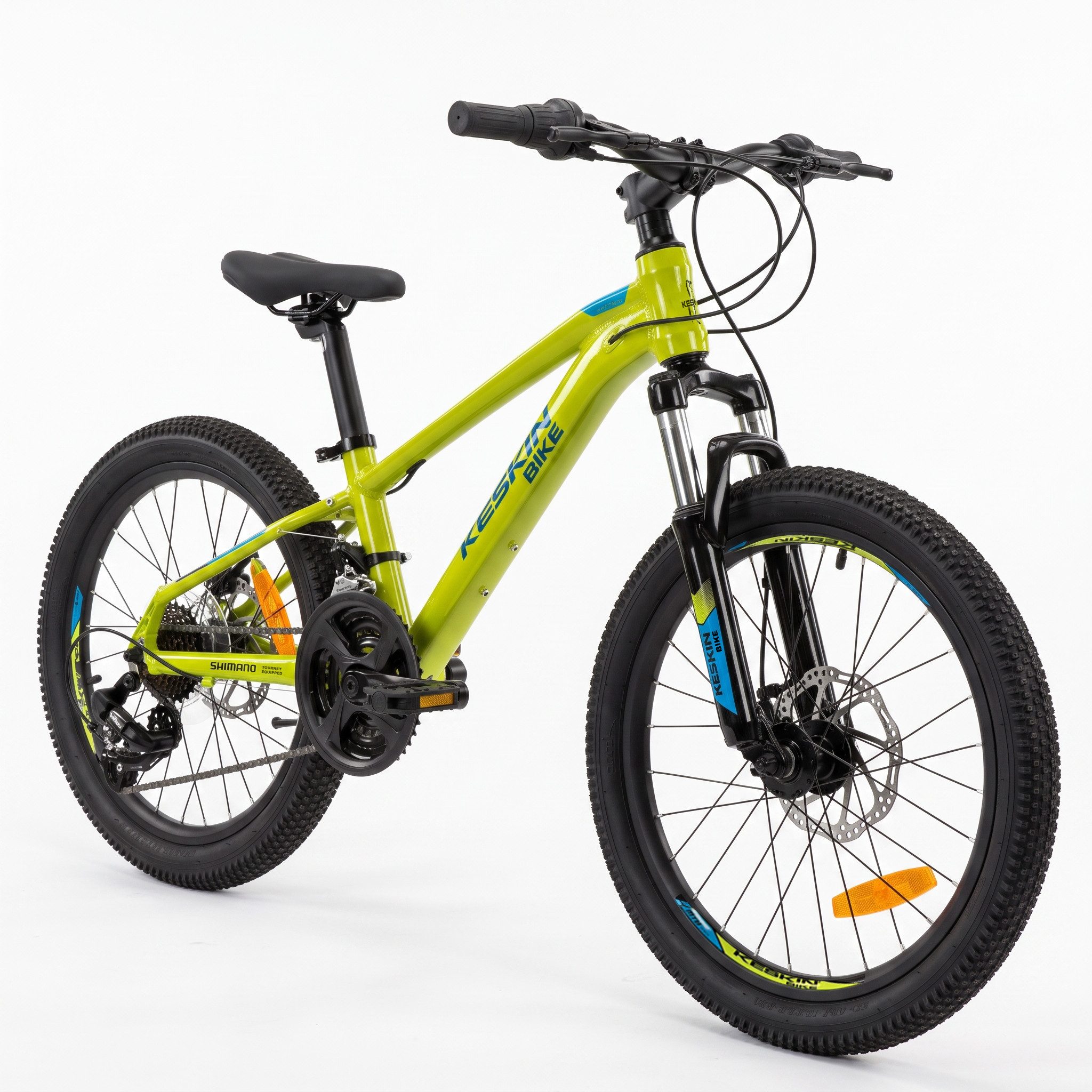 Keskin eBike Kinderfahrrad Keskin MTB1 – 20 Zoll Mountainbike – leichter Aluminium-Rahmen, 21 Gang Shimano RD-TY300D/RV100 Schaltwerk, Kettenschaltung, (Aluminiumrahmen, mechanischen Scheibenbremsen), mit 20"x 2,35" Luftreifen ideal für Gelände und Alltag