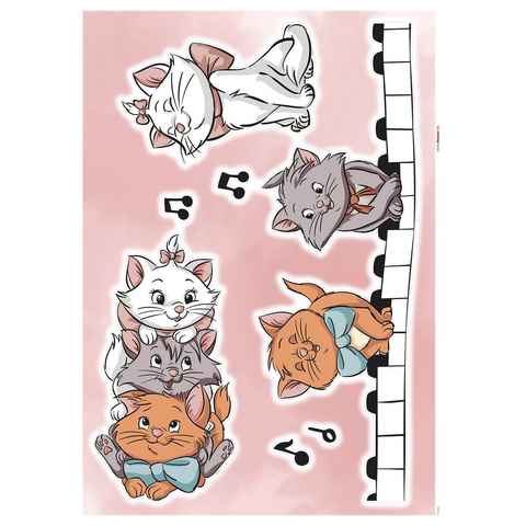 Komar Wandtattoo Aristocats Kittens (7 St), 50x70 cm (Breite x Höhe), selbstklebendes Wandtattoo