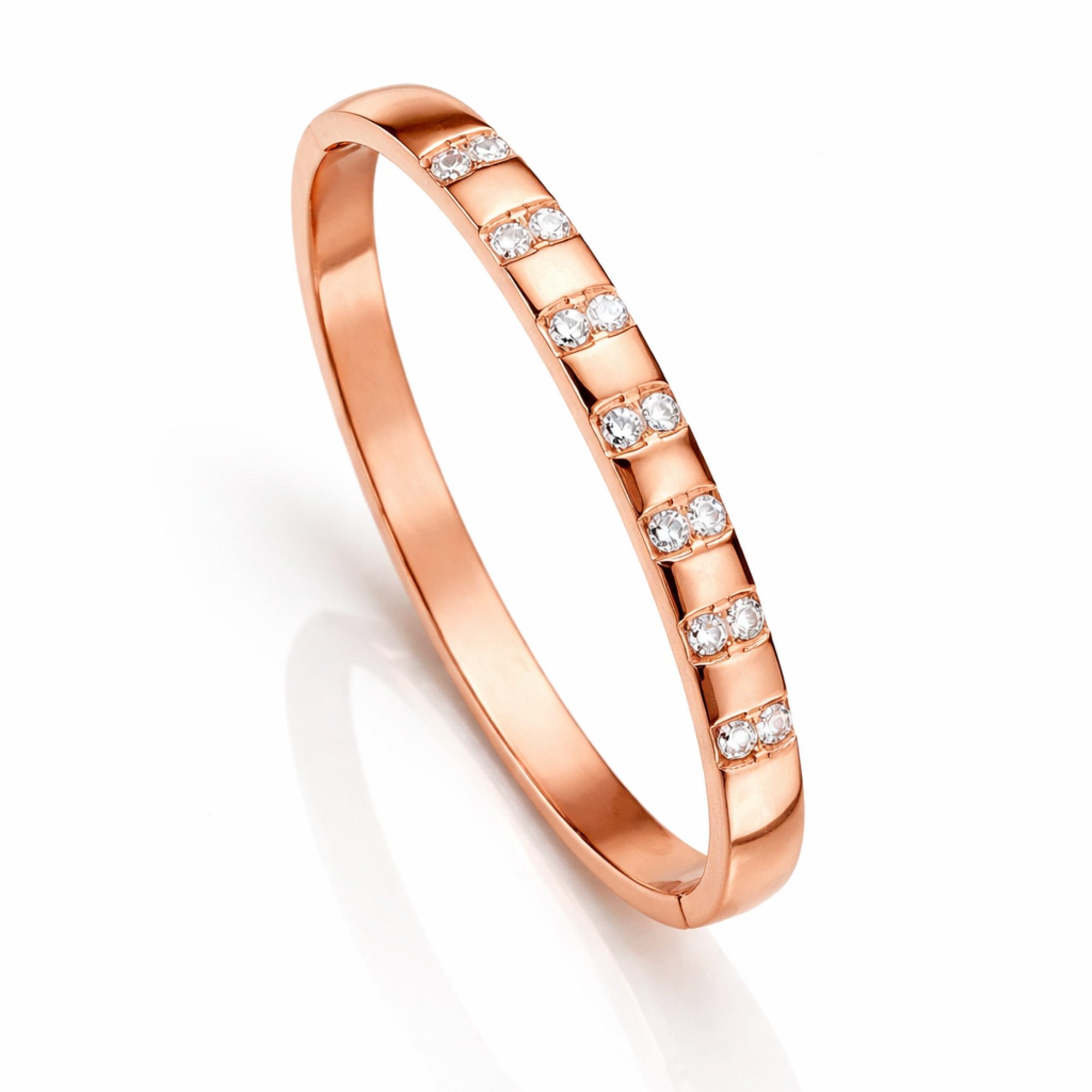 ROUGEMONT Armreif Massiver Damen Armreif 8mm Wasserfest 18K Gold Pure Grace, Wasserfest