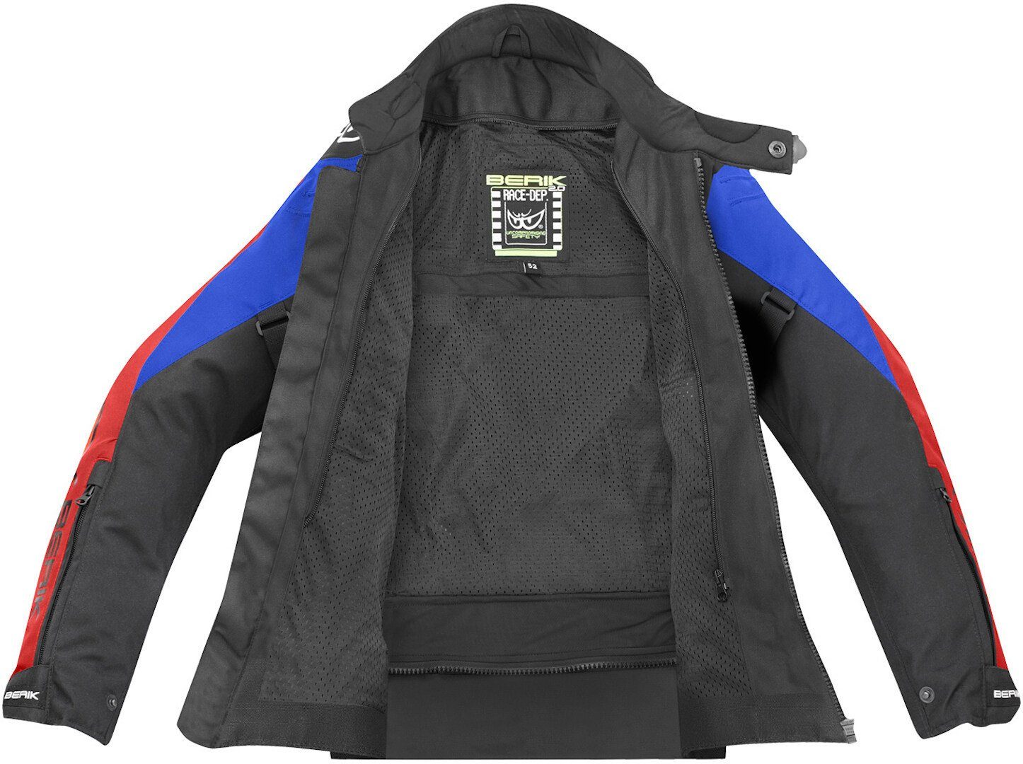 Pro Safari Black/Red/Blue Motorradjacke Wasserdichte Textiljacke 3in1 Motorrad Berik