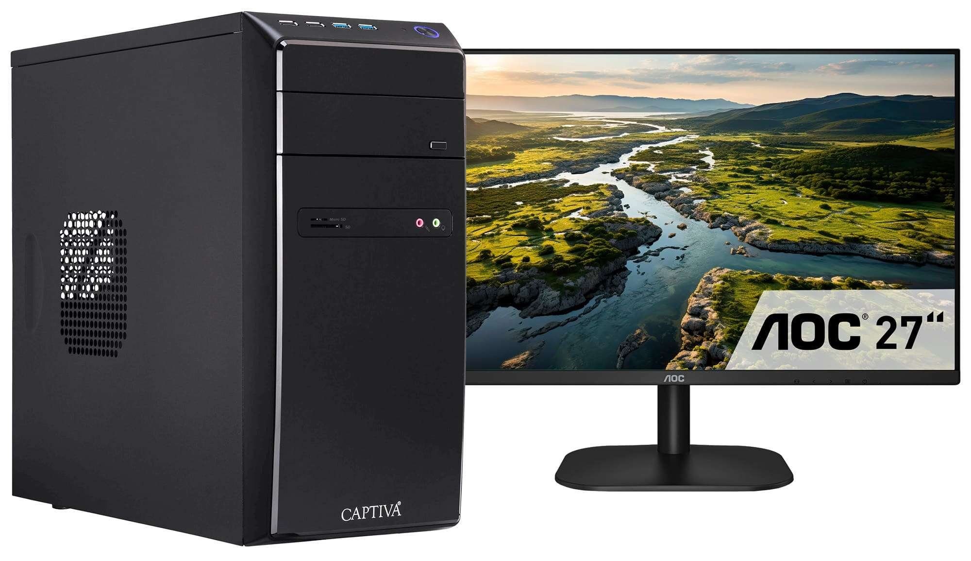 CAPTIVA Power Starter R75-515 TFT Bundle Business-PC-Komplettsystem (27", AMD Ryzen 5 Ryzen 5 5600G, Radeon Graphics, 32 GB RAM, 1000 GB SSD)