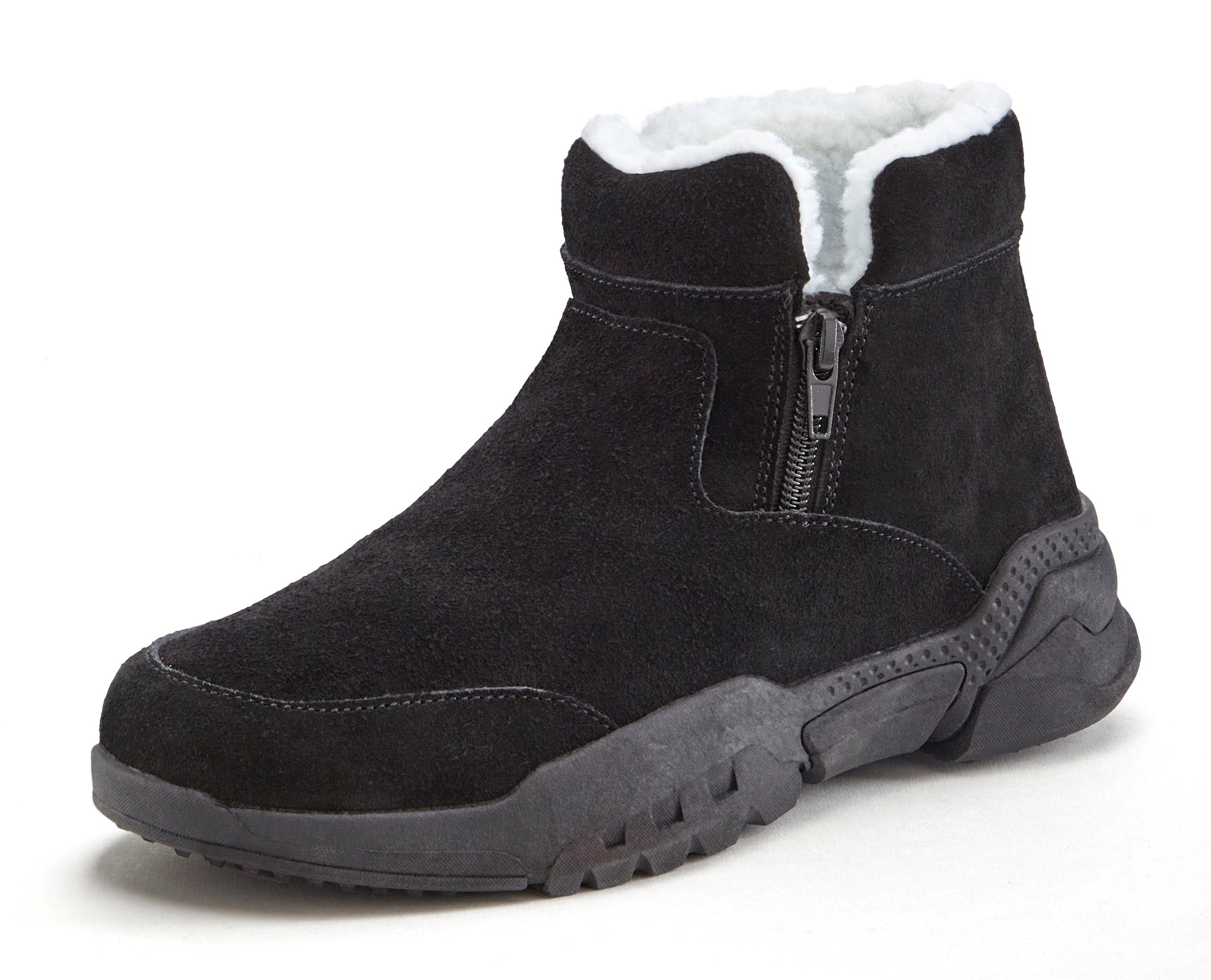 Vivance Stiefelette aus Veloursleder und mit Warmfutter, Winterstiefel, Sti günstig online kaufen