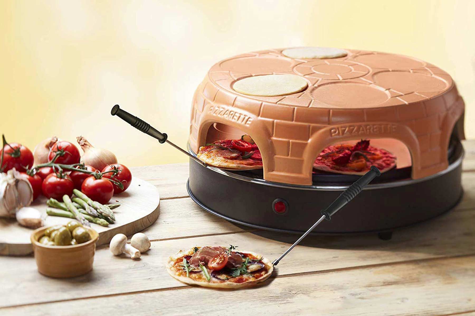 Emerio Standgrill Pizza-Ofen, PIZZARETTE PO-115848.1 für 6 Personen Mini-Pizza, 1500 W
