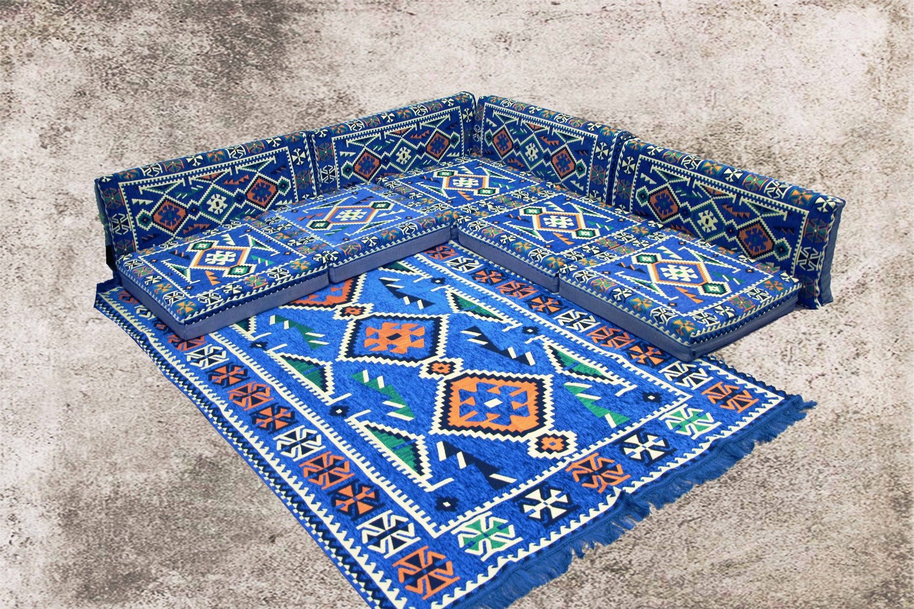CaddeBuy Sofa Orientalische Sitzecke, Sedir, Kelim, Sark Kösesi, Osmanlische Sitz, 10 Teile