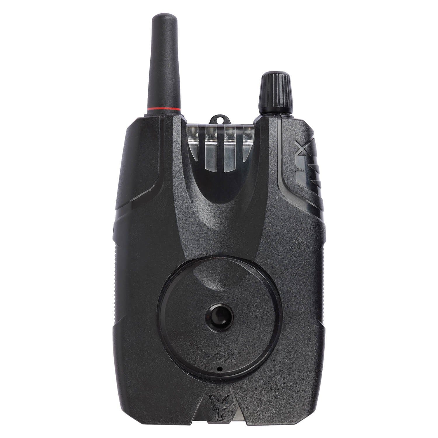 FOX International Bissanzeiger Fox Micron MX Bissanzeiger Receiver, Entwickelt für den Einsatz mit den Micron MX Bissanzeigern, Kompaktes, freistehendes Design, Befestigungsöse für ein Trageband und zum Aufhängen, I-Com -Funksendetechnologie, An/Aus/Lautstärkenverstellung, Hochqualitativer, konischer Lautsprecher, Wird mit 3 x AA Batterien betrieben, Batterien nicht inklusive