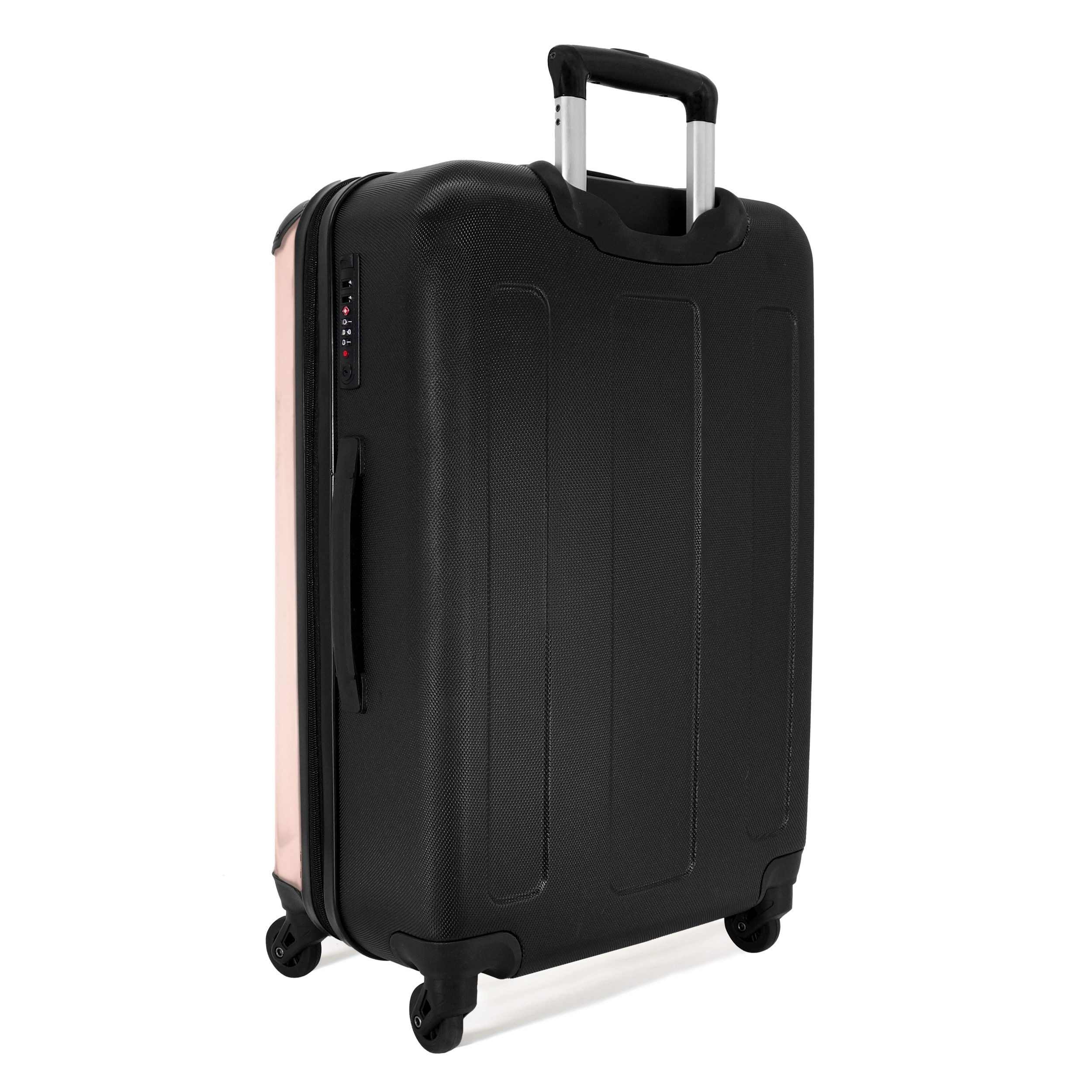 NoBoringSuitcases.com© Kinderkoffer mit leuchtende Räder - Porträt einer Prinzessin mit rosa Kleid 67 cm -, 4 Rollen, Reisetasche mit rollen für 20kg, Koffer für Mädchen, Reisekoffer