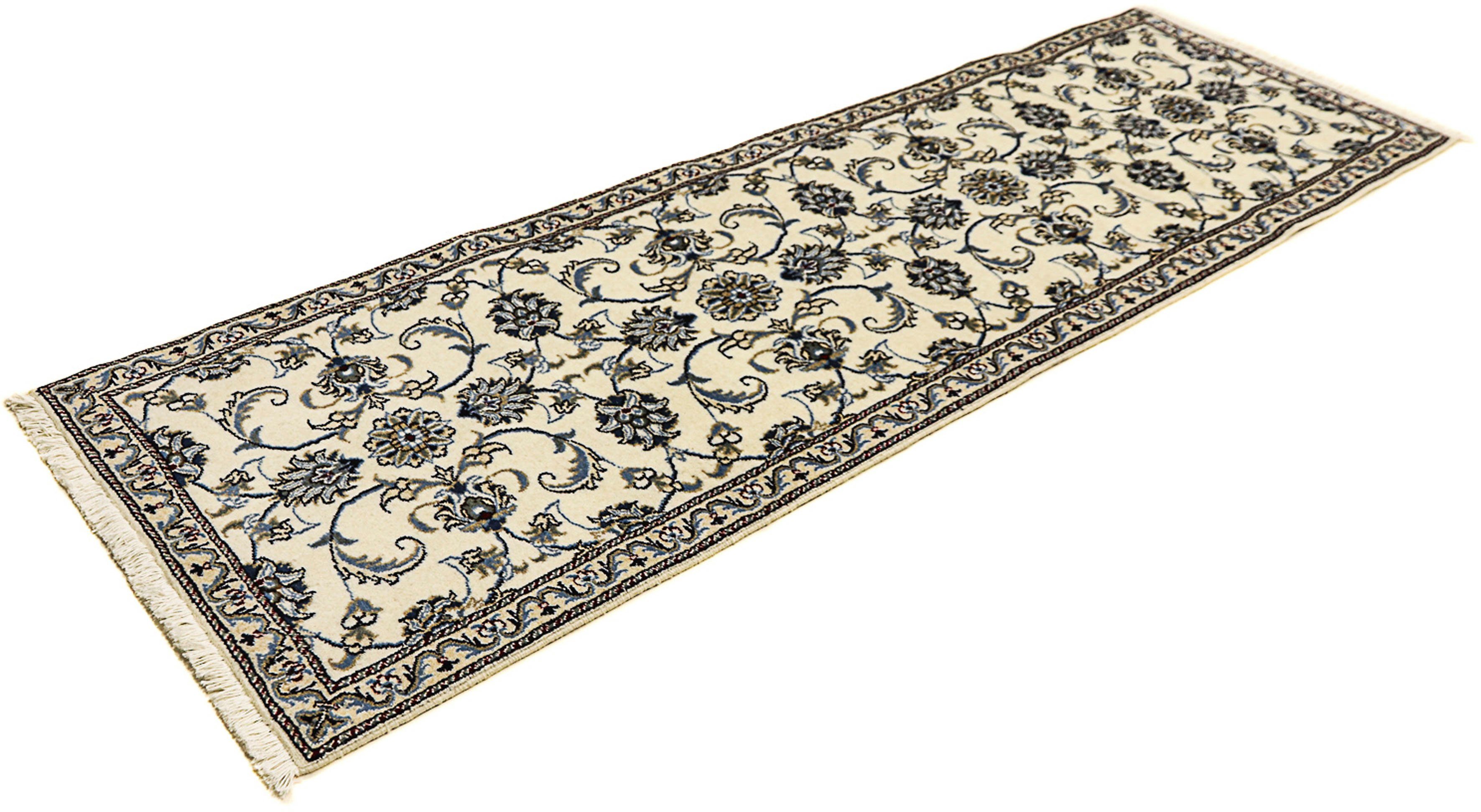 Orientteppich Perser - Nain - 240 x 77 cm - beige, morgenland, rechteckig, Höhe: 12 mm, Wohnzimmer, Handgeknüpft, Einzelstück mit Zertifikat