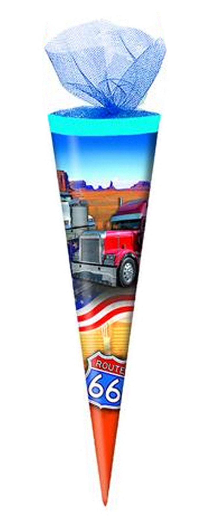 Schultüte Schultüte / Zuckertüte / Länge: 35cm / rund / Tüllverschluss / "Trucks