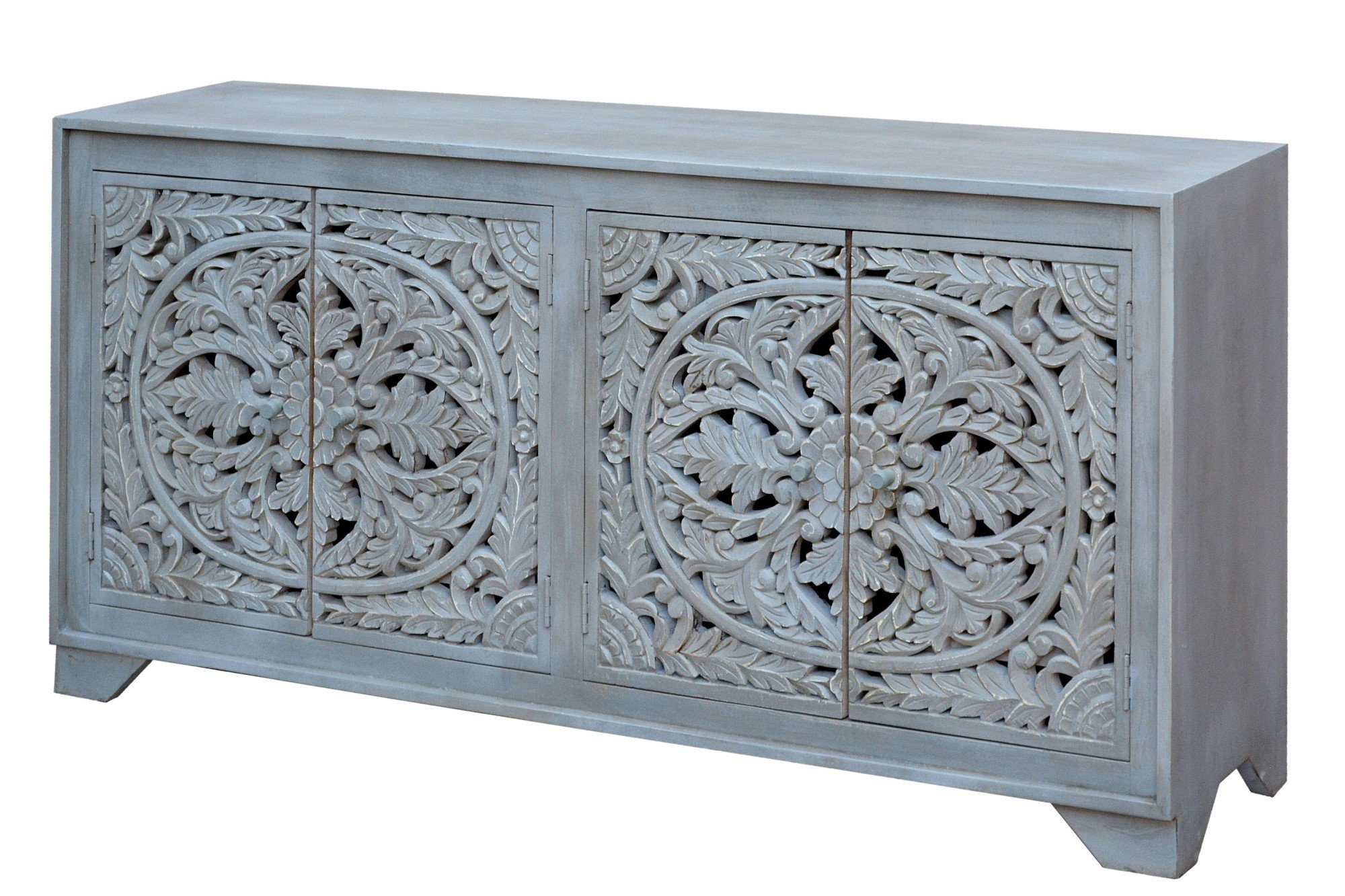 OTTO home Sideboard Kenmare, Kommode aus Mangoholz, dekorative Schnitzereien, Breite 170 cm