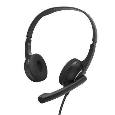 Hama PC-Office-Headset "HS-P150 V2", Stereo, Schwarz, Headset PC-Headset (Frequenzbereich Mikrofon + Kopfhörer: 100 Hz-6 kHz + 20 Hz-20 kHz)
