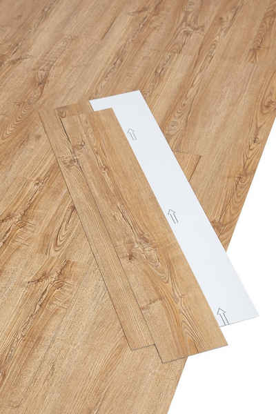 misento Designboden selbstklebende Vinyl-Planken, Holzoptik, Eicheoptik, 4,46 m², 32 Planken, Vinylplanken, zuschneidbar