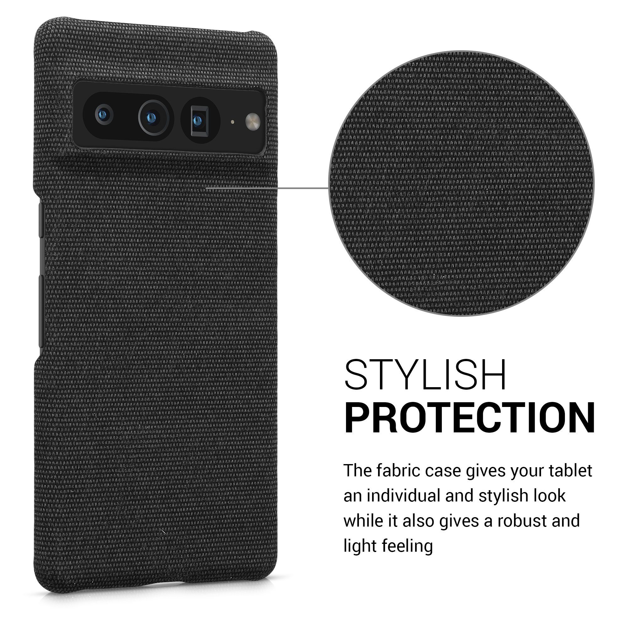 kwmobile Handyhülle kwmobile Schutzhülle kompatibel mit Google Pixel 7 Pro - Hülle - Stoff, Hülle für Google Pixel 7 Pro - Stoff Cover Case im Design
