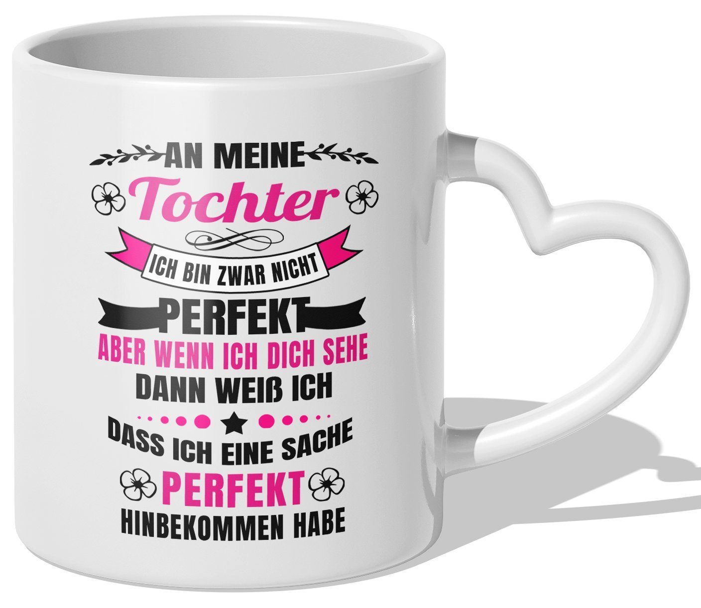 22Feels Tasse Tochter Geschenk Geburtstag 18 Jahre Kinder Abi Bachelor Weihnachten, Keramik, Made In Germany, Spülmaschinenfest, Herzhenkel